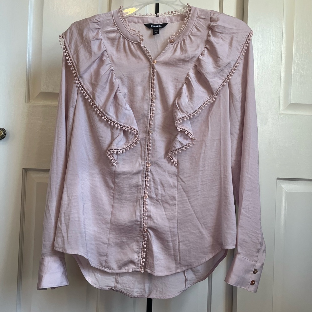 Express Blush Pink Pom-Pom Blouse